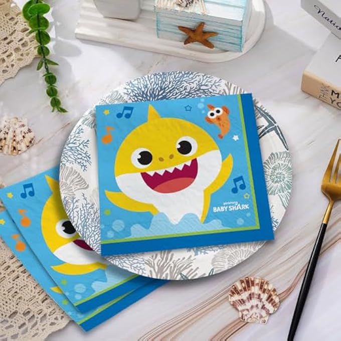 512527 BABY SHARK LUNCHEON PAPER NAPKINS-16 PCS - Image 3